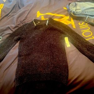 Brand new black sweater cute neckline